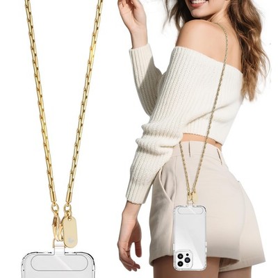 ROCONTRIP Metall Handyband Crossbody Handy Umhängeband Kettenband mit 2 TPU Te...
