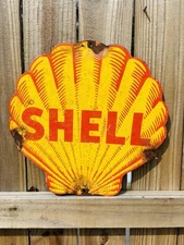 Porcelain Shell Advertising Sign 12 In