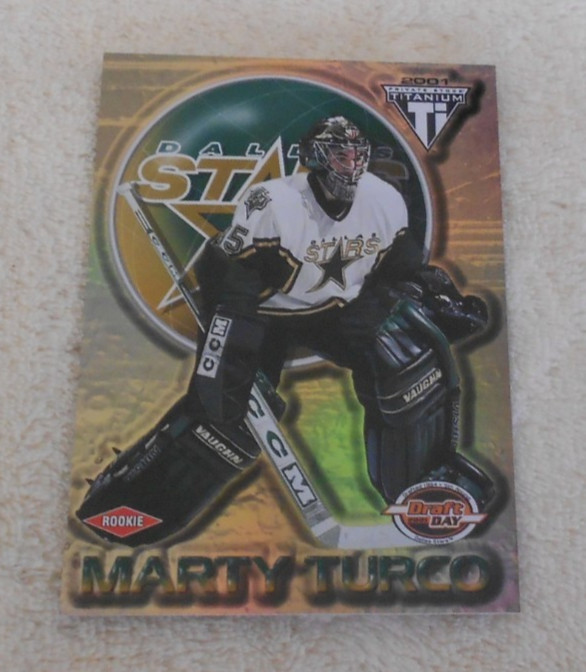 Marty Turco 2000-01 Private Stock Titanium DRAFT DAY RC /1000 Stars
