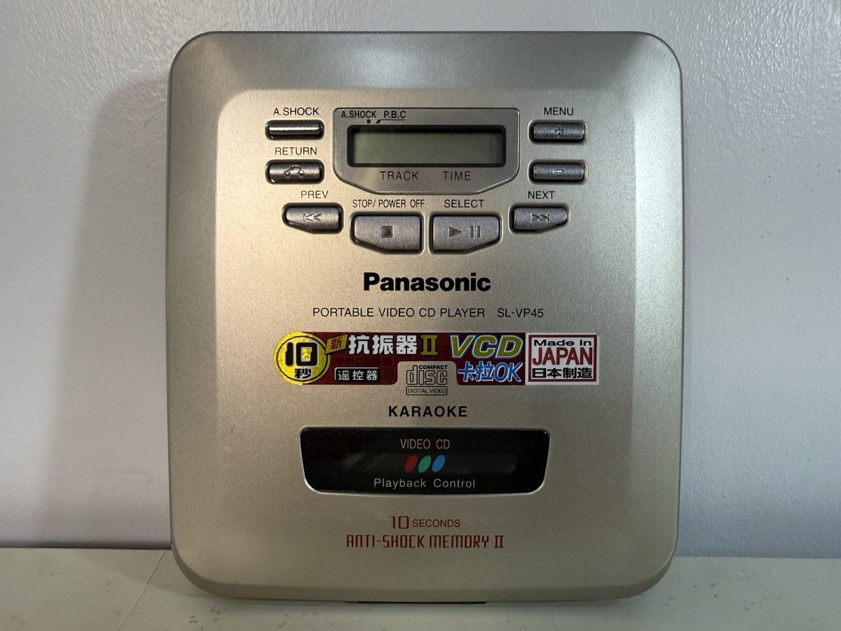 Panasonic SL-VP45 Portable VCD Video CD Player Karaoke A/V Mic