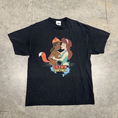 2005 Drawn Together Comedy Central T Shirt Vintage Graphic Tee Black Large