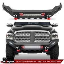 Off-road Front Bumper With Sensor Holes Led Lights For Dodge Ram 1500 2013-2018