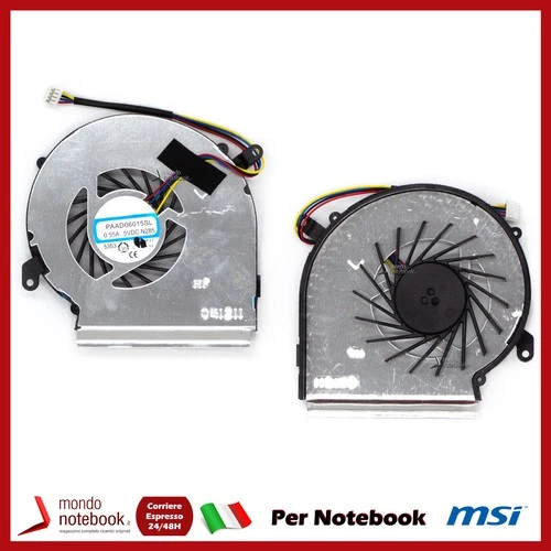 Ventola Fan GPU MSI 4 pin GE62VR GP62MVR MS-16J9 16JB MSI GE62 GE72 PE60 PE70
