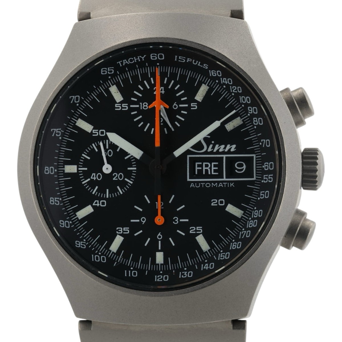 Sinn Chronograph Day Date Black Dial Titanium 40mm Automatic Men's