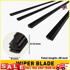 4X Universal 28" Car Bus Silicone Frameless Windshield Wiper Blade Refills NEW