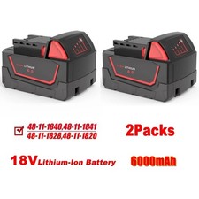 2X 18V 6.0Ah For Milwaukee for M18 Extended Capacity Lithium Battery 48-11-1840