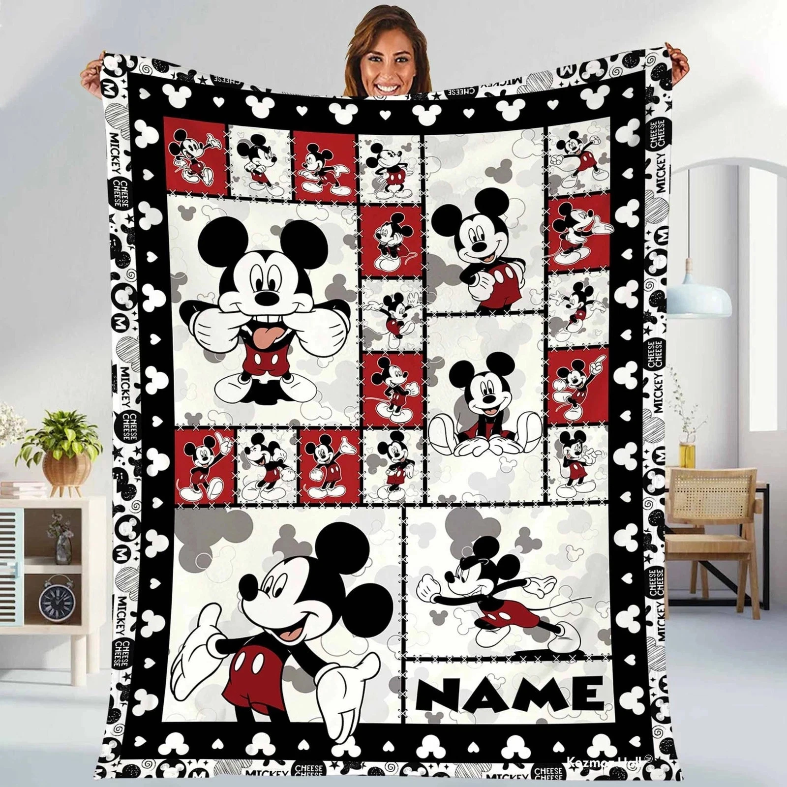 Personalized Mickey Mouse Disney Fleece Blanket