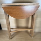 Vintage Small Teak Round Coffee Side Table Folding Bedside End Table Plant Stand