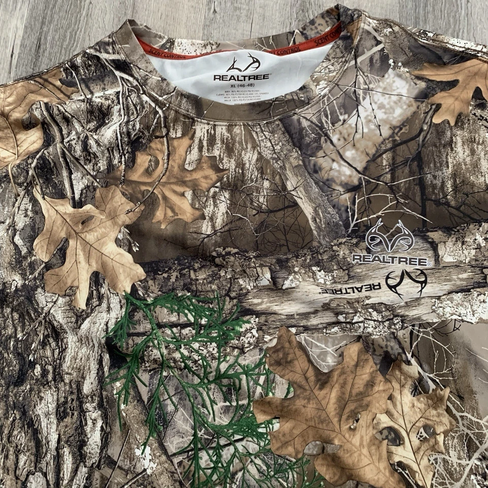 Realtree Edge Camo T-Shirt Mens XL Scent Control Long Sleeve Shirt Hunting Soft - Image 3 of 4