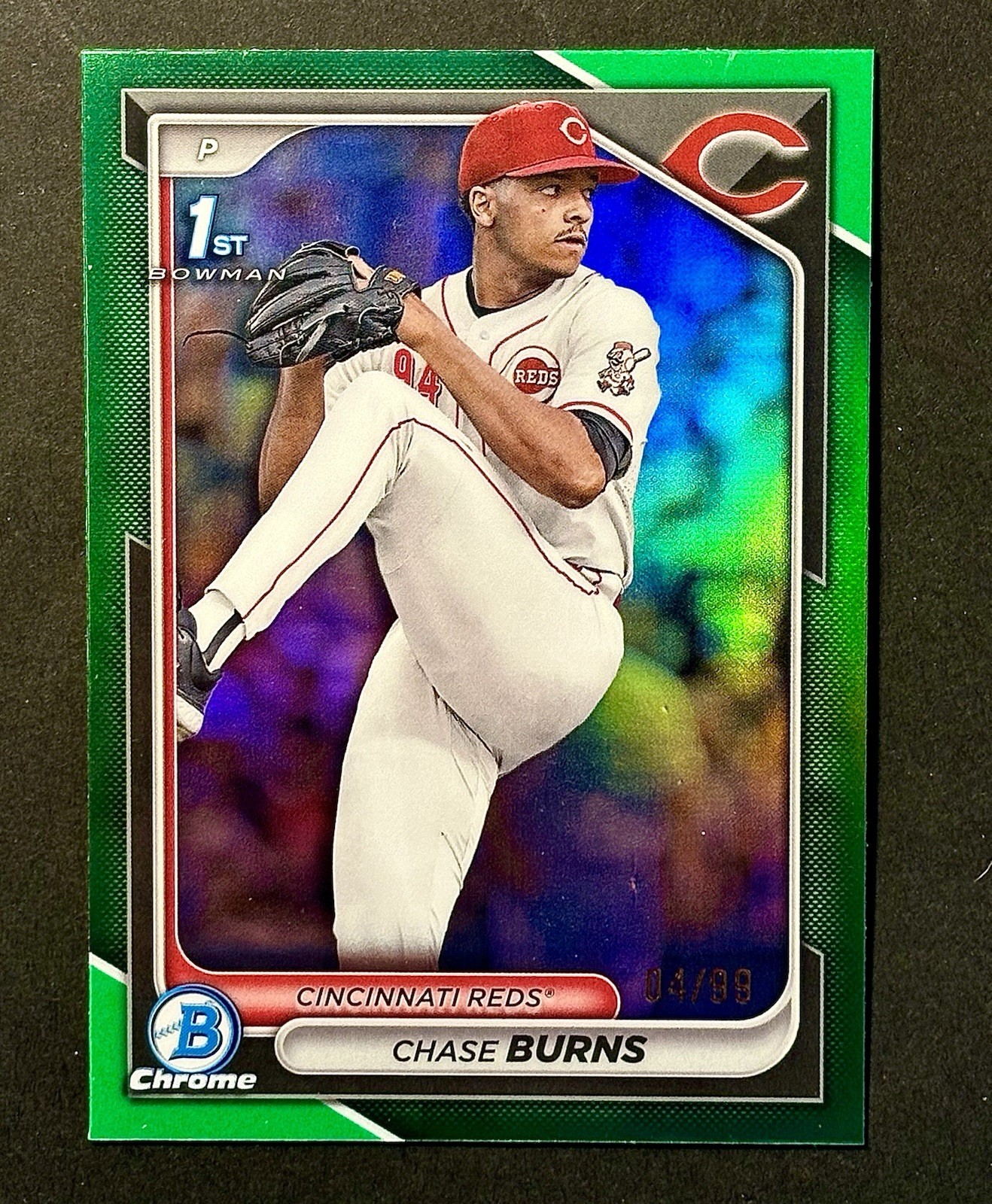 2024 Bowman Draft Chrome Chase Burns 1st Green Grass Refractor /99 #BDC-55