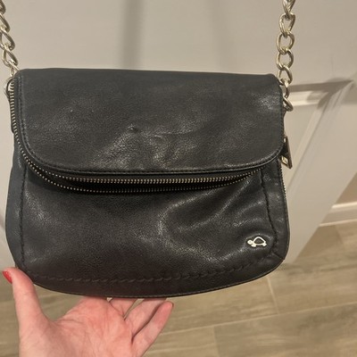 Carpisa Purse  Black Vegan Leather.  Gold Tone Hardware Adjustable Crossbody...