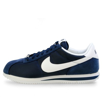 nike cortez white and navy blue