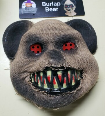 Happy Halloween Burlap Bear Mask one Size Plastic