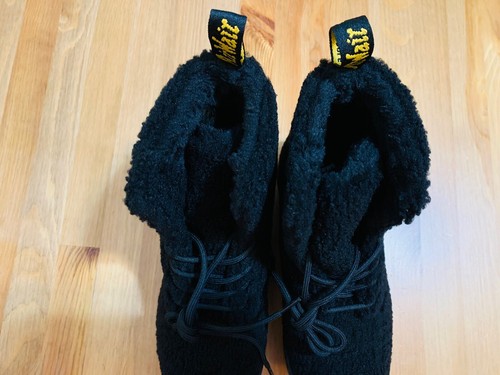Dr. Martens Pascal 1460 Faux Fur Shearling upper lace up boots black NWOB size 7 - Picture 4 of 10