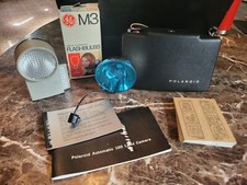 Polaroid 100 Land Camera Lot 1963-66 - Used - Untested. Flash, Bulbs, Case, Ect