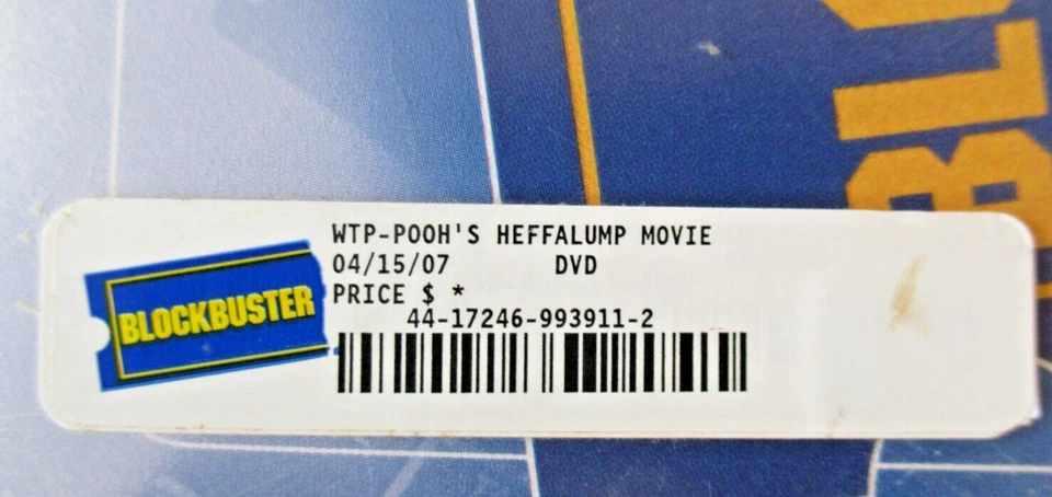 Blockbuster Video Rental DVD Case Disney Winnie the Pooh Heffalump-No Disc Foto 2 de 4