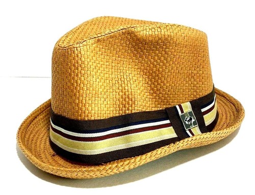 PETER GRIMM Mens Tan Deep Fedora Hat Sz 