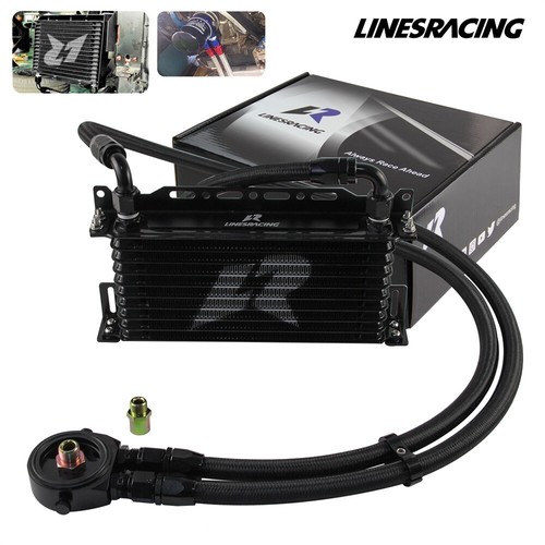 10 Row AN10 Oil cooler Trust w/Bracket+Filter Adapter Hose Kit 3/4*16 & M20*1.5 - Picture 9 of 11