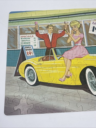 Mattel Barbie & Ken Jigsaw Puzzle Car Malt Shop Whitman Complete Vtg 1963 - Picture 9 of 12