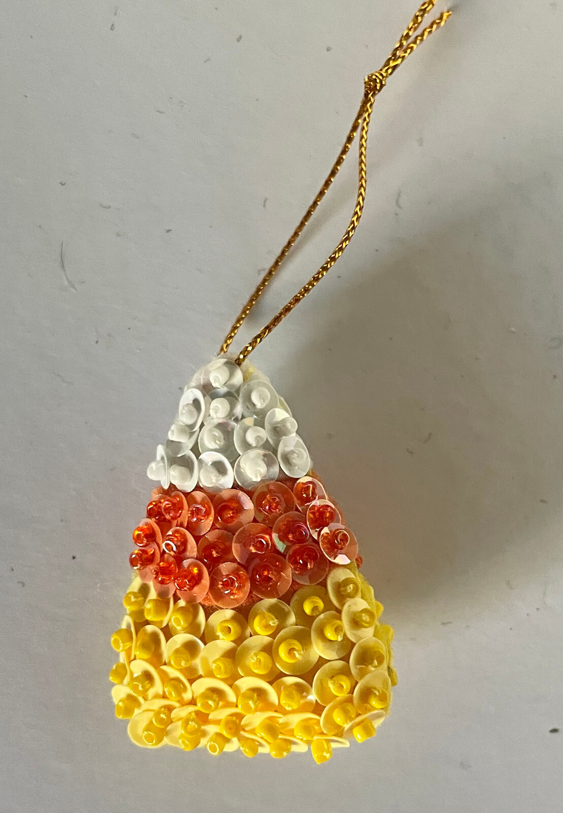 Halloween Candy Corn Felt Ornament orange, yellow, & white, handmade, 2