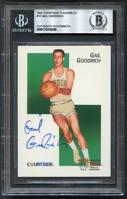 Gail Goodrich #13 signed autograph 1992 Courtside Flashback Card BAS Slabbed