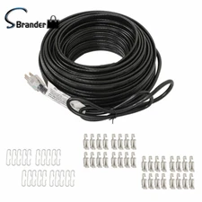 120 Feet Easy To Use Roof Heat Cable Snow De-icing Kit Heat Tape W/ Clip Hook