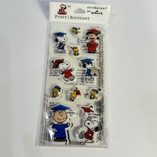 Snoopy Peanuts Hallmark Graduation Stickers Puffy 2 Sheets of 11 Stickeroni