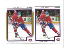 MONTREAL CANADIENS 2 ERIC COLE 2012/13 SCORE HOCKEY CARDS GOLD PARALLEL