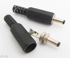 500pcs 3.5mmx1.35mm 3.5x1.35 DC Power Male Plug Connector Plastic Cover Black