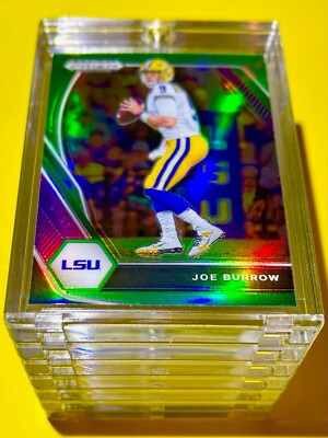 Joe Burrow RARE GREEN REFRACTOR PANINI PRIZM DRAFT PICKS INVESTMENT CARD - Mint!
