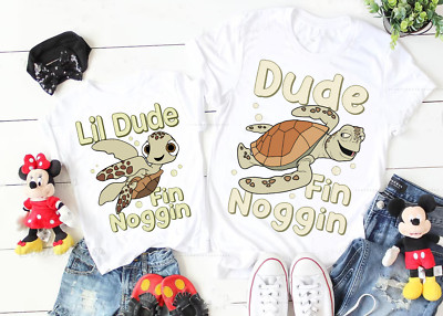 Disney Father's Day Squirt & Crush Dude and Lil Dude Unisex Adult Kid Tee 310505