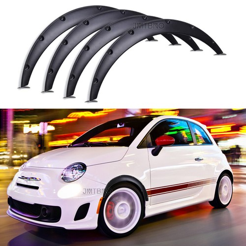 For Fiat 500 Abarth 4Pc Fender Flares Extra Wide Body Kit Wheel Arches