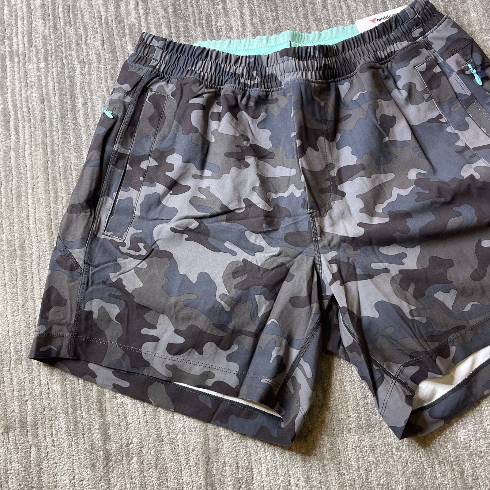 Birddogs Shorts Mens Medium Lined Boom For Your Boomstick Gray Camouflage 6”