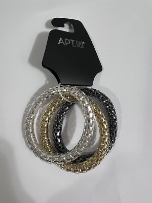 #ad #ad Apt 9 Women’s Bracelets Set Of 3 Colors are Black Silver and Gold $12.99