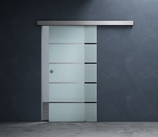 Interior Sliding Glass Door Tempered Frosted Section & Rail Track Kit 775-1025mm