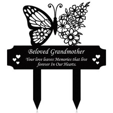 Cemetery Memorial Stakes Grave Plaque Markers for Sympathy Grandmother