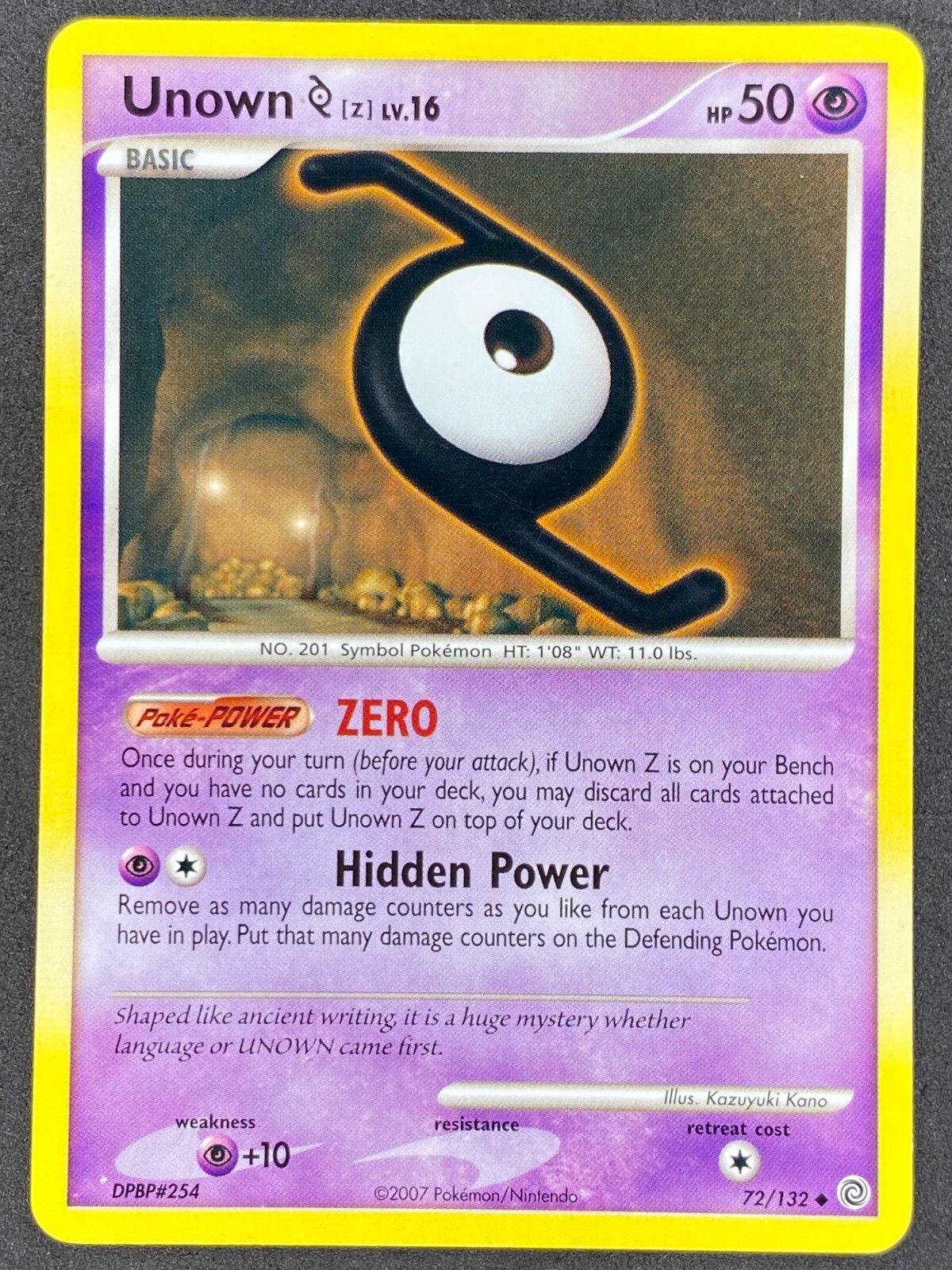 Pokémon Unown Z 72/132 SW Secret Wonders LP/NM
