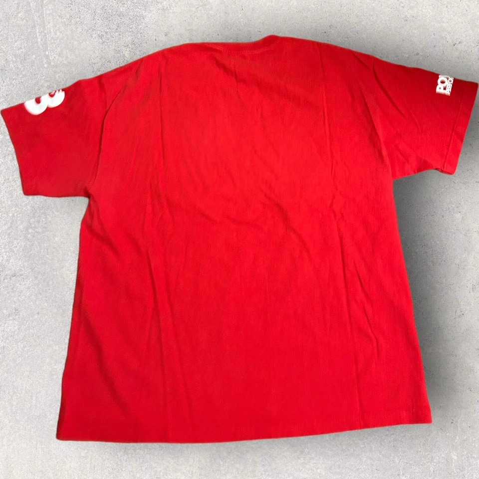 FMF Racing T-Shirt Fits Large Red Short Sleeve Flying Machine Factory Flag Logo - Image 4 of 4