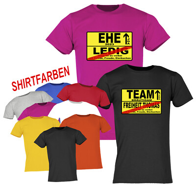 Junggesellenabschied Männer T-Shirt JGA Hochzeit Herren *Ortsschild Ehe*Gr:S-5XL
