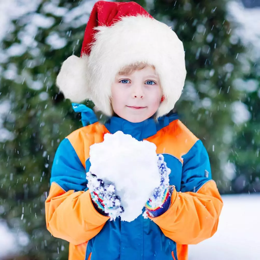 Red Christmas Santa Hat Thick Large Fluffy Hat for Adults Kids Festive Party New