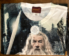 Warner Bros c2014 Hobbit Gandalf Grey Wizard Sublimation Print T-Shirt Adult 3X