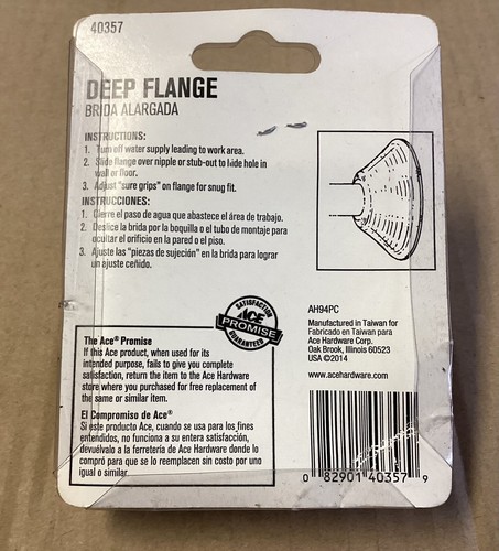 Ace Deep Flange 40357 For 1/2” Pipe Chrome Metal Lot Of 4 Free Shipping - Picture 5 of 5
