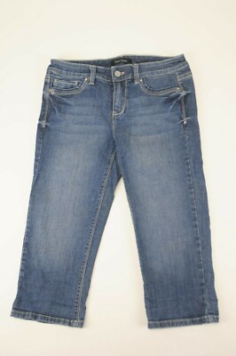 Women's White House Black Market Size Capri 1% Stretch Blue Jean Pants  28X18