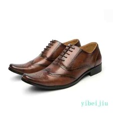 Fashion Men's Wing Tip Carved Brogue Oxfords Business Bridegroom Comfort Shoes