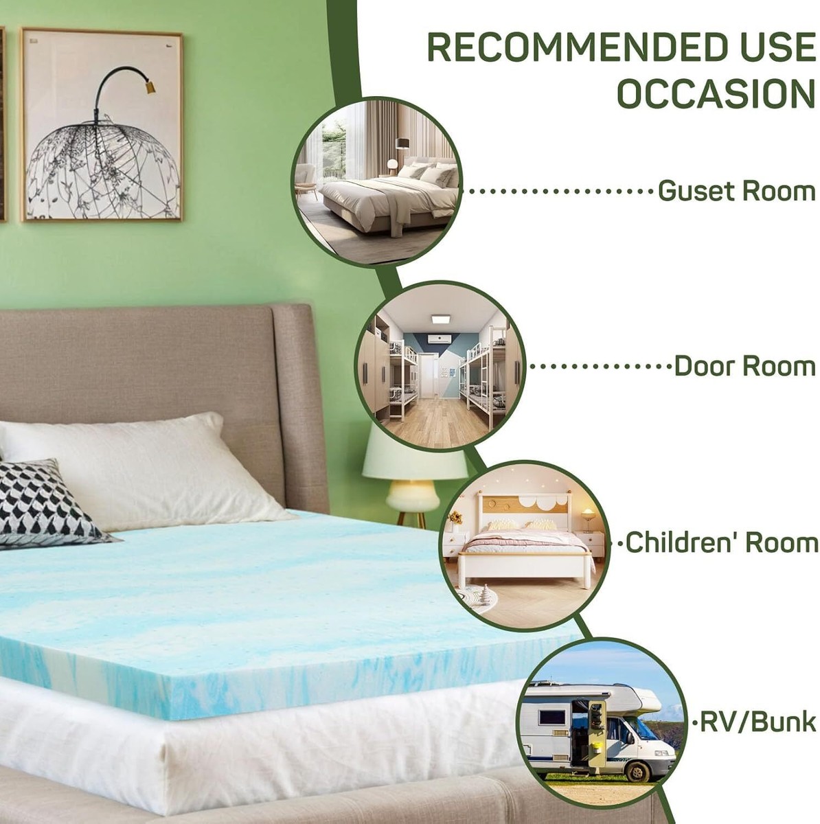 Dreamsmith 3 Inch 7-Zone King Memory Foam Mattress Topper