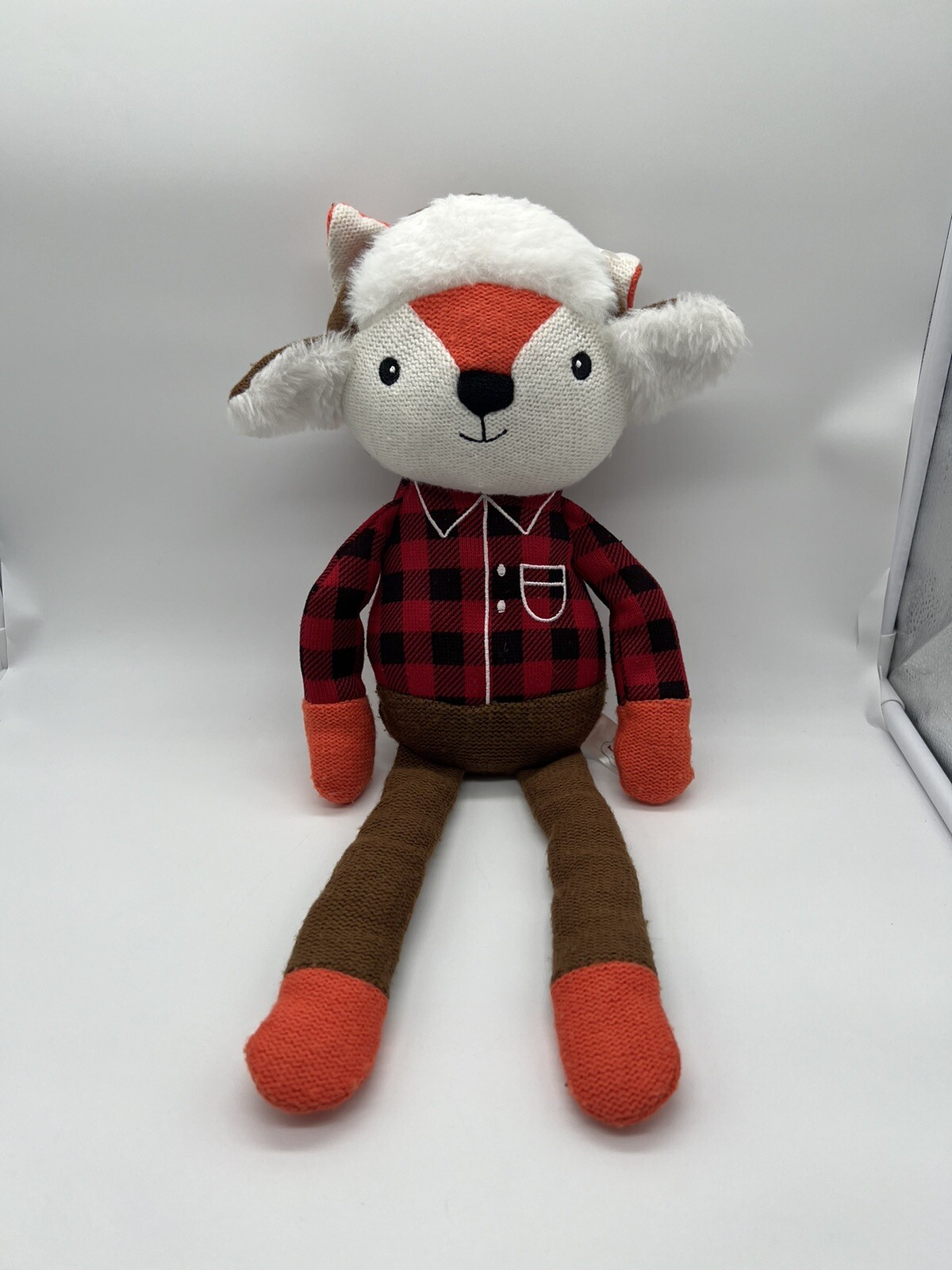 Spark Create Imagine Red Fox Plush Rattle Stuffed Animal Crinkle Ears 18