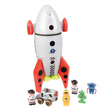 Space Mission Rocket Ship Toy, Includes Astronaut Figurines, Aliens and Vehicle,