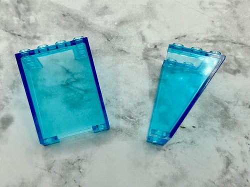 LEGO Parts (2) ~ Trans-Light Blue Windscreen 3 x 4 x 4 ~ No 4872 - Picture 2 of 2