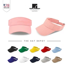 Visor Cap - The Hat Depot Adult & Kids 100% Cotton Quick-Adjust Strap Closure.