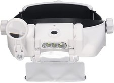 Risegun Rechargeable LED Head Magnifier with 4 Glasses for Repair